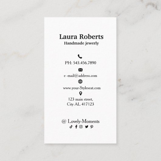 Logo oorenkaart Sociale media zwart-wit Visitekaartje (Achterkant)