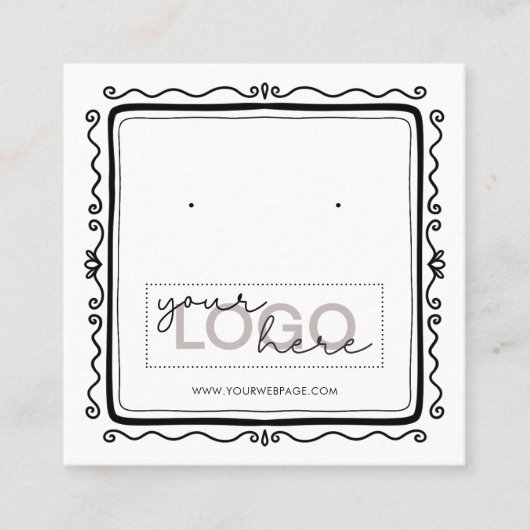 Logo Oorknopjes Doodle Square Kaart 03 Pack 25 Contactkaartje (Voorkant)