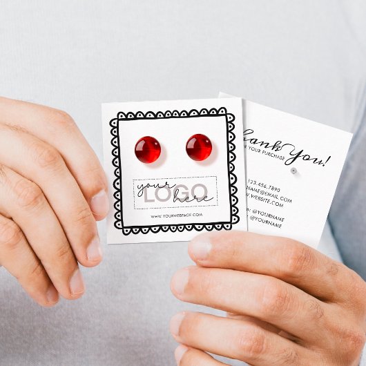 Logo Oorknopjes Doodle Square Kaart 10 Pack 25 Contactkaartje