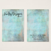Logo op Aqua  Grunge Earring Holder Display Visitekaartje (Voorkant /achterkant)