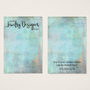Logo op Aqua Grunge Earring Holder Display Visitekaartje