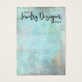 Logo op Aqua  Grunge Earring Holder Display Visitekaartje (Voorkant)