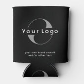 Logo op Black + White Text Company Business kan Co Blikjeskoeler (Voorkant)