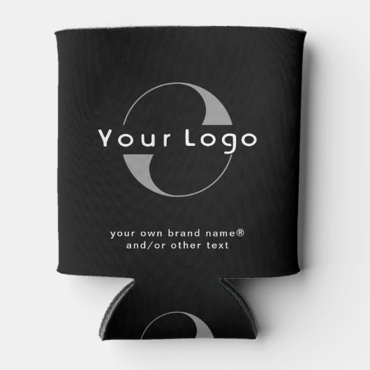 Logo op Black + White Text Company Business kan Co Blikjeskoeler (Voorkant)