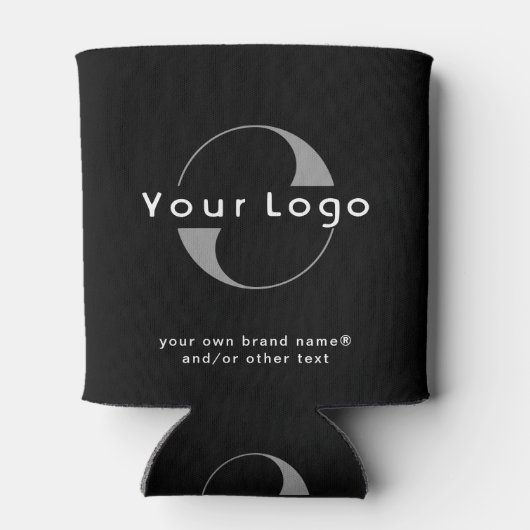 Logo op Black + White Text Company Business kan Co Blikjeskoeler (Achterkant)