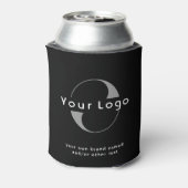 Logo op Black + White Text Company Business kan Co Blikjeskoeler (Blikje Achterkant)