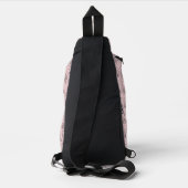 Logo op Bloemen en Gezichten Roze Sling Bag (Achterkant)