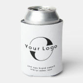 Logo op Clean + Black Text Company Business kan Co Blikjeskoeler (Blikje Voorkant)