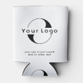 Logo op Clean + Black Text Company Business kan Co Blikjeskoeler (Voorkant)