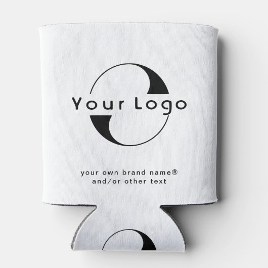 Logo op Clean + Black Text Company Business kan Co Blikjeskoeler (Achterkant)