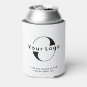 Logo op Clean + Black Text Company Business kan Co Blikjeskoeler (Blikje Achterkant)