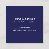 Logo op Dark Navy Blue Vierkante Visitekaartje (Achterkant)