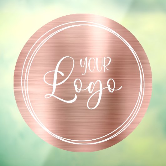 Logo op drie witte ringen met Roos Gold Foil Raamsticker (Vel 3)