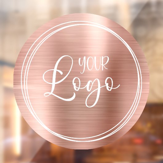 Logo op drie witte ringen met Roos Gold Foil Raamsticker (Vel 2)