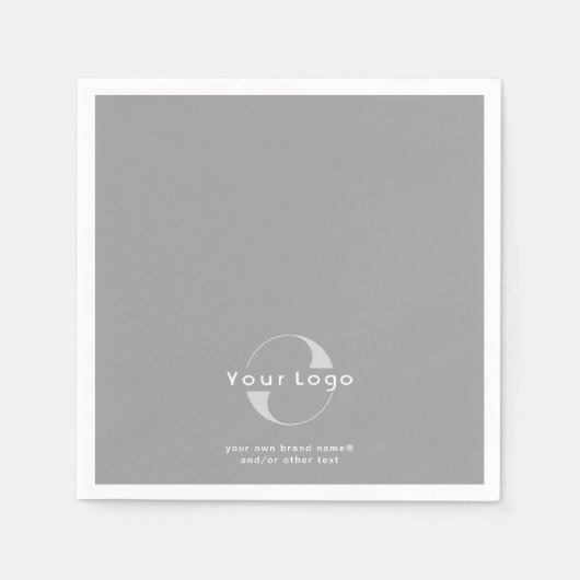 Logo op Grey + White Text Company Business Paper N Servet (Voorkant)