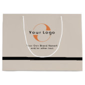 Logo op lichtbeige + zw groot cadeauzakje (Voorkant)