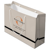 Logo op lichtbeige + zw groot cadeauzakje (Voorkant Gekanteld)