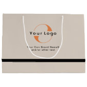 Logo op lichtbeige + zw groot cadeauzakje (Achterkant)