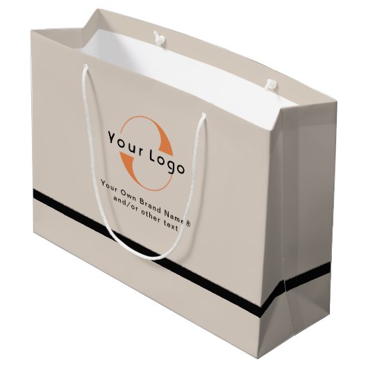 Logo op lichtbeige + zw groot cadeauzakje (Achterkant Gekanteld)