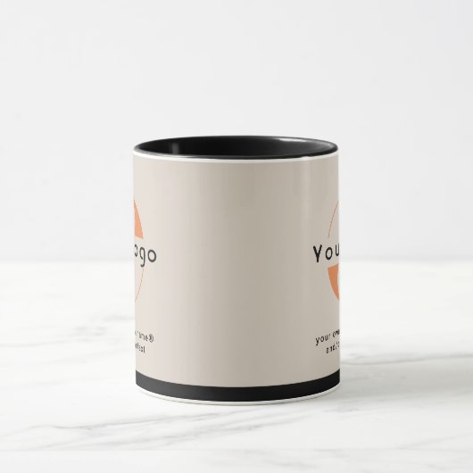 Logo op Ligh Tan + Black Text Company Business Mok (Midden)