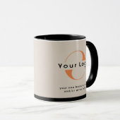 Logo op Ligh Tan + Black Text Company Business Mok (Voorkant rechts)