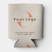 Logo op Light Tan + Black Text Company Business Ca Blikjeskoeler (Voorkant)