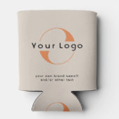 Logo op Light Tan + Black Text Company Business Ca Blikjeskoeler (Achterkant)