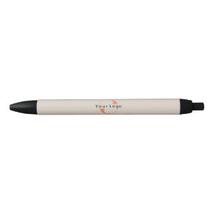 Logo op Light Tan + Black Text Company Business Pe Zwarte Inkt Pen