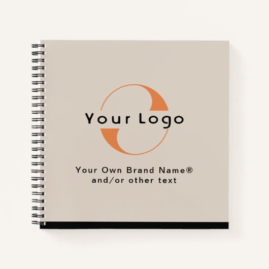 Logo op Light Tan + Black Text Company No. Notitieboek (Voorkant)