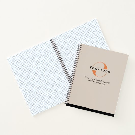 Logo op Light Tan + Black Text Company No. Notitieboek (Binnen)