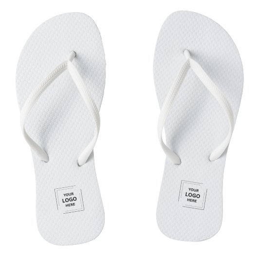 Logo op maat Bedrijfsfeest Witte Flip Flops (Voetbed)