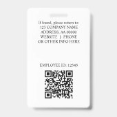 Logo op maat foto personeels-ID-badge Badge (Achterkant)