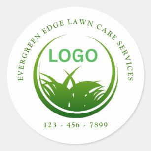 Logo op maat gazonverzorging ronde sticker
