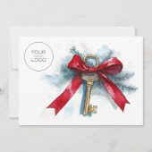 Logo op maat teamfoto onroerend goed Kerstmis Feestdagenkaart (Voorkant)