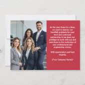 Logo op maat teamfoto onroerend goed Kerstmis Feestdagenkaart (Achterkant)