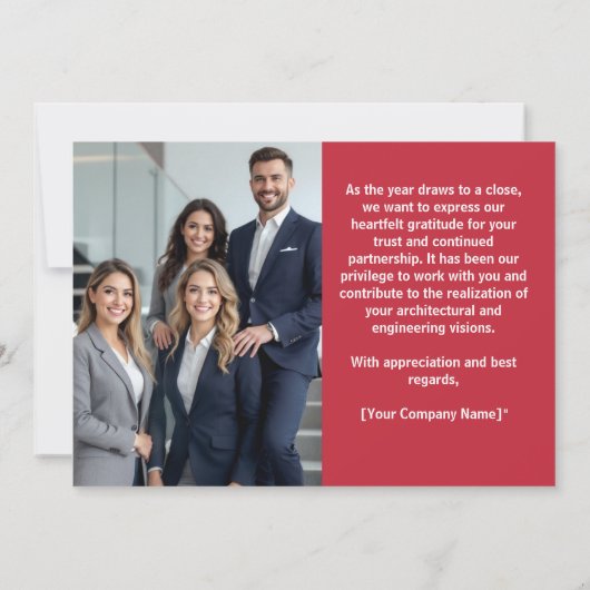 Logo op maat teamfoto onroerend goed Kerstmis Feestdagenkaart (Achterkant)