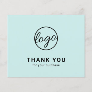 Logo op maat turquoise budget bedankkaart