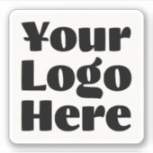 Logo op off White square Business Water Flacon Sticker (Voorkant)