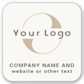 Logo op off white square laptop Business Vinyl Sti Sticker (Voorkant)