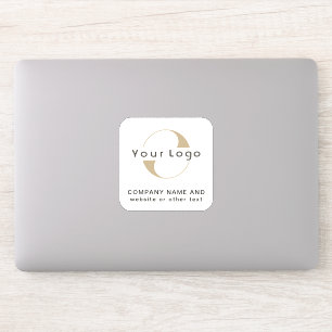 Logo op off white square laptop Business Vinyl Sti Sticker