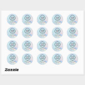 logo op pastel marmer classic ronde sticker (Vel)