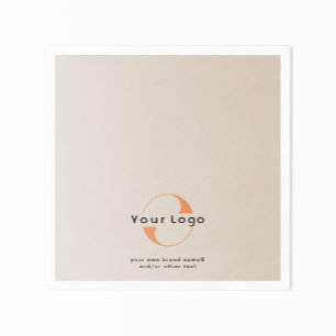 Logo op Tan + Black Text Company Business Paper Na Servet