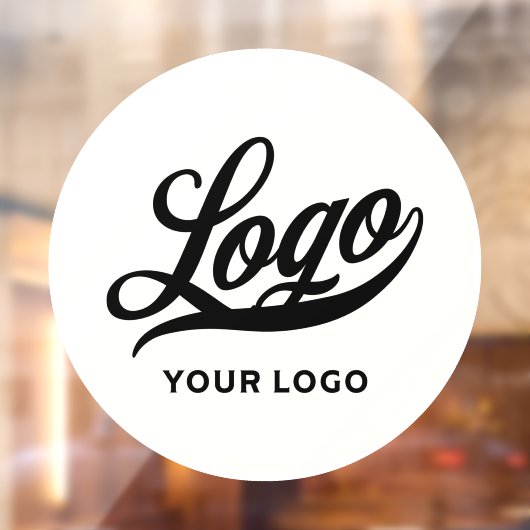 Logo op van de Witte Cirkel Eenvoudig Bedrijfs Bed Raamsticker (Vel 2)