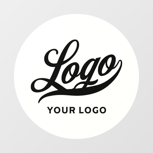 Logo op van de Witte Cirkel Eenvoudig Bedrijfs Bed Raamsticker (Vel)