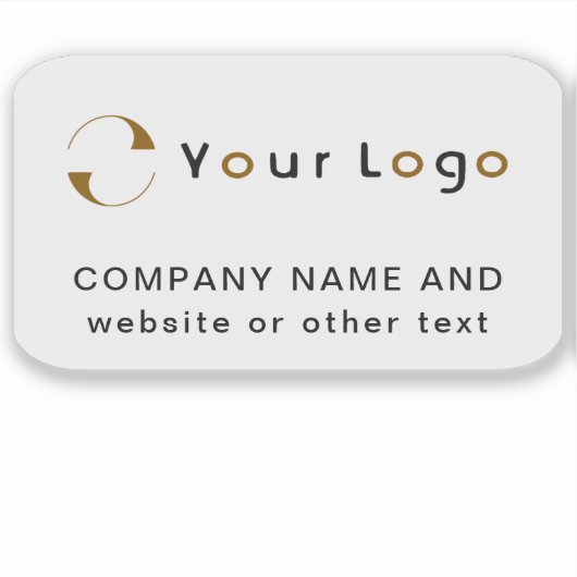 Logo op Vinyl Rectangle Business Water Flacon Sticker (Voorkant)