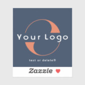 Logo op Vinyl vierkant Zakelijk Blauw Waterfles Sticker (Vel)