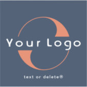 Logo op Vinyl vierkant Zakelijk Blauw Waterfles Sticker (Voorkant)