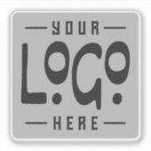 Logo op Vinyl vierkant Zakelijk merk Clear Laptop Sticker (Voorkant)