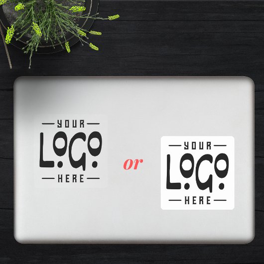 Logo op Vinyl vierkant Zakelijk merk Clear Laptop Sticker