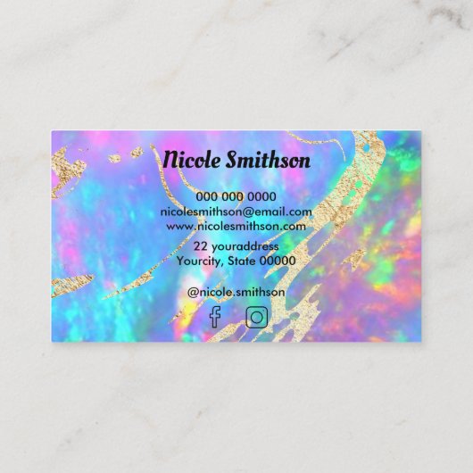 logo op vuur opaal achtergrond visitekaartje (Achterkant)